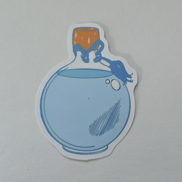 10/$10  Blue and Orange Corked Bottle Sticker - Picture 1 of 2